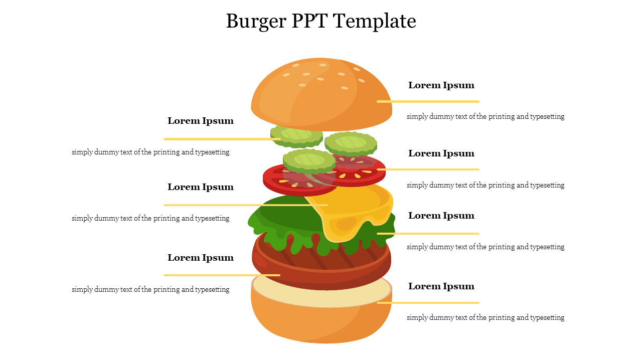 Delicious Burger PPT Template Presentation Design    